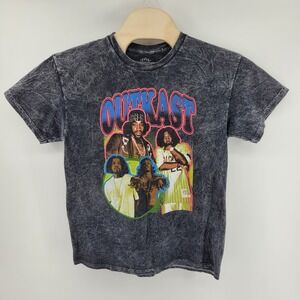 Outkast Large T Shirt Black Acid Wash Tye Dye Cotton Short Sleeve Graphic Tee